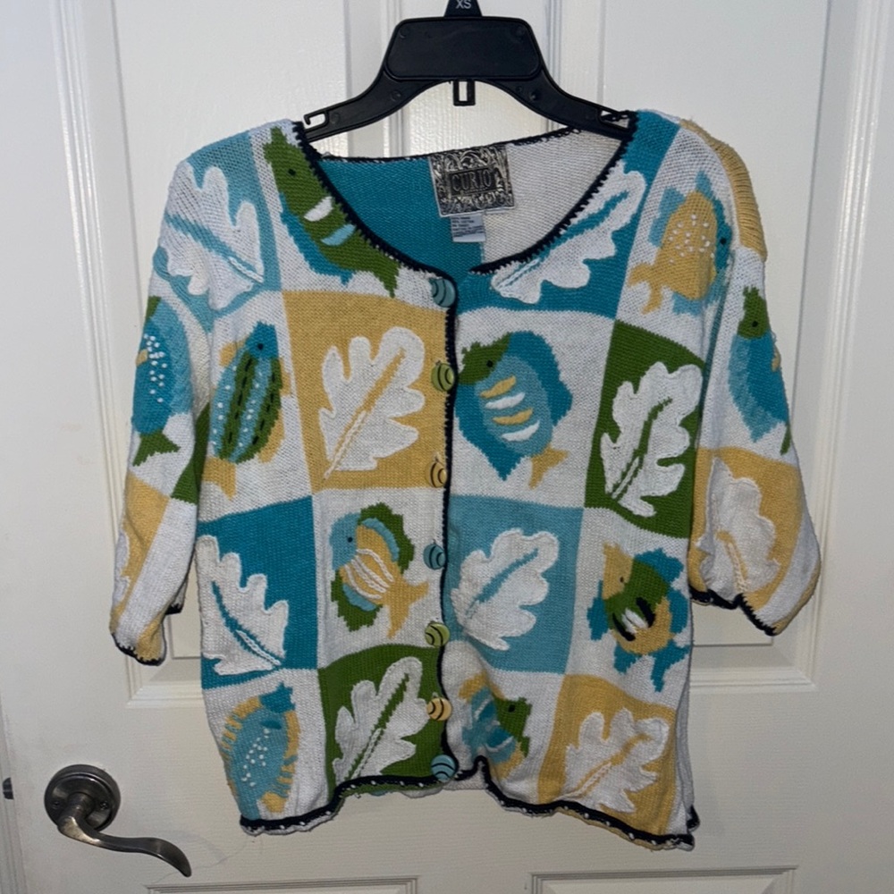 Curio Colorful Patterned Women's Fish Sweater 🐠